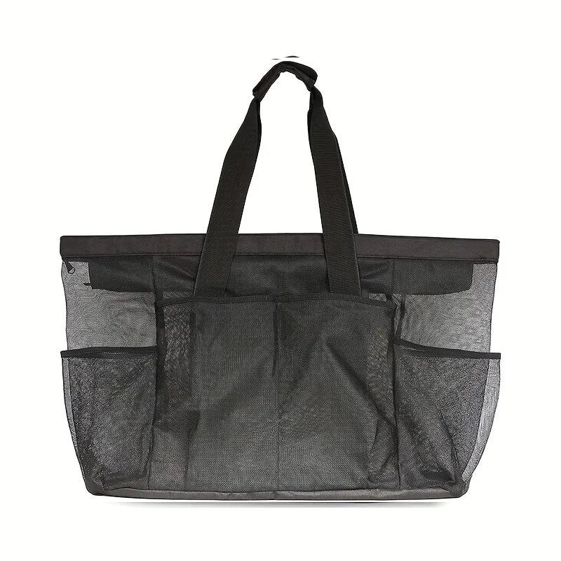 Premium Oversized Beach Tote - Ultra-Light, Waterproof Design with Foldable Structure, Mesh Carrying Straps, Secure Zippered Compartments & Reinforced Shoulder Handles