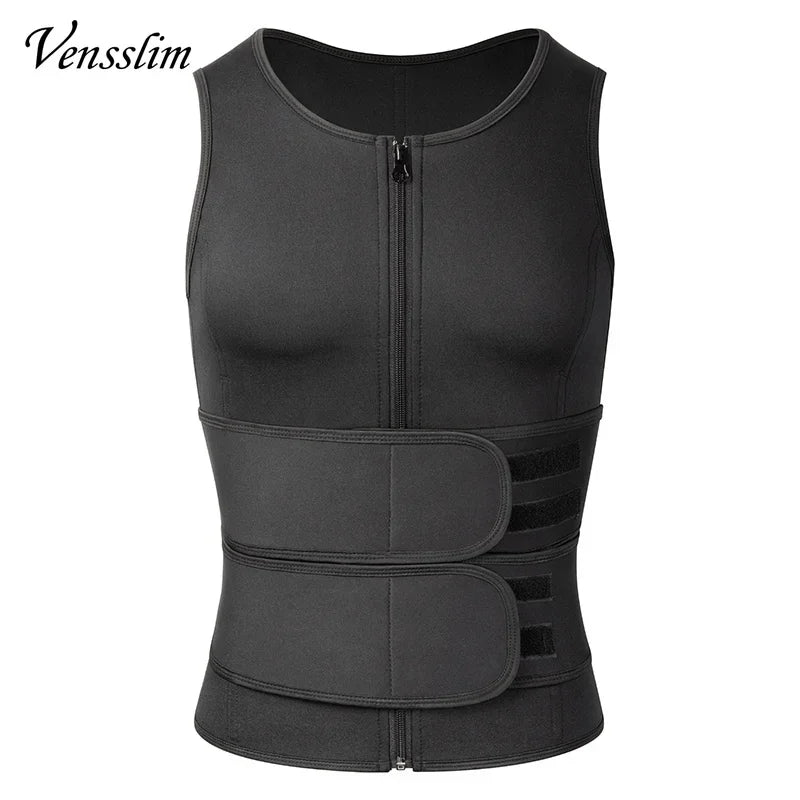 Men's Compression Body Shaper - Waist Trainer Vest with Sauna Sweat Technology for Fat Burning Workouts