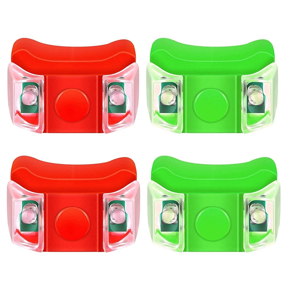 Marine LED Navigation Light Set - 4-Piece Waterproof Boat Lights for Kayak, Sailboat, Pontoon & Cargo Ships - Night Fishing Safety Lights with AG10 Battery