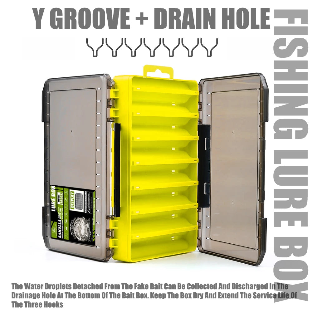 SAMOLLA Dual-Compartment Fishing Tackle Organizer - Premium Compact Storage Box for Lures, Hooks & Baits with Durable Construction