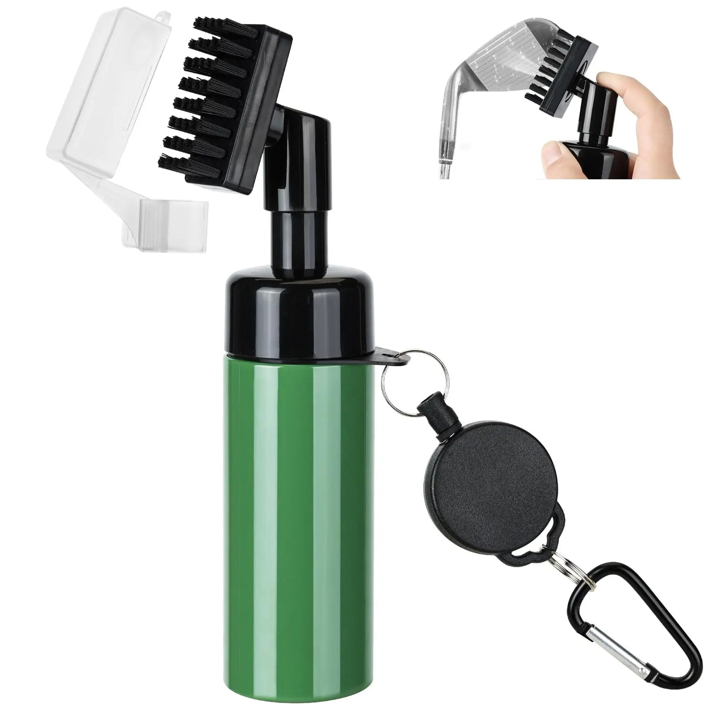 Golf Club Head Cleaning Brush, For U-shaped And V-shaped Grooves With Retractable Buckle