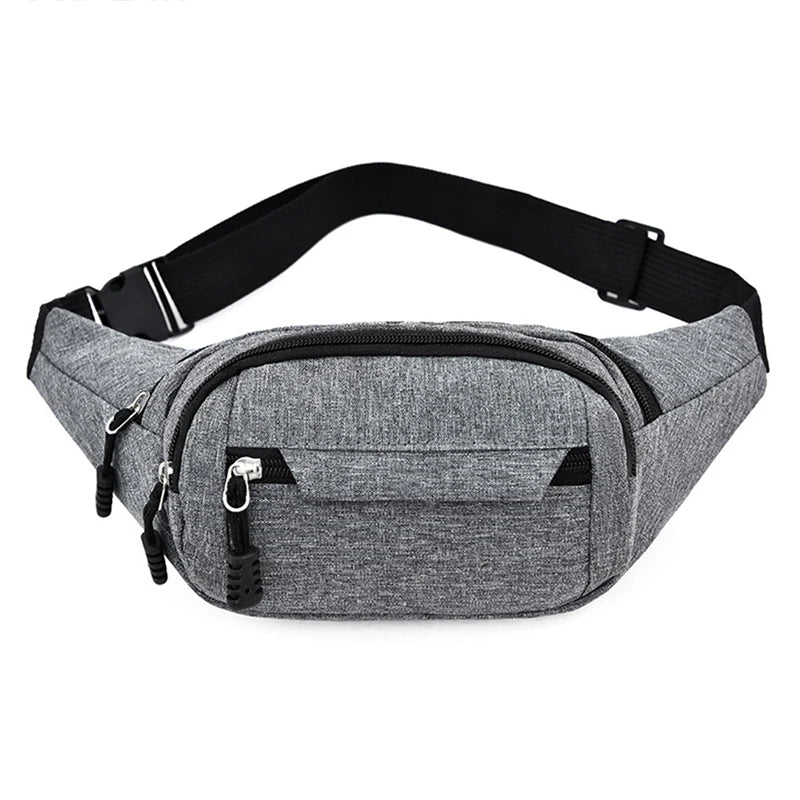 Men's Waterproof Canvas Crossbody Bag - Korean Style Outdoor Sports Waist Pack with Multiple Carry Options