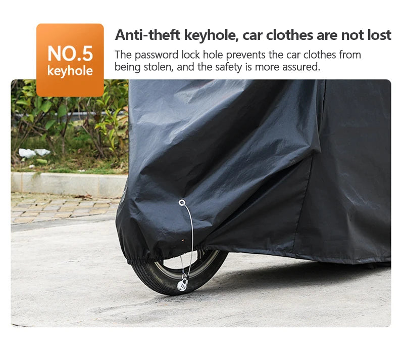 Universal Motorcycle Cover - Waterproof Oxford Fabric with UV Protection, Dustproof & Sunshade for Outdoor Motorbike Storage