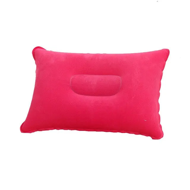 Portable Fold Inflatable Air Pillow - Outdoor Travel Sleeping Camping PVC Neck Stretcher Backrest Plane Comfortable Pillow