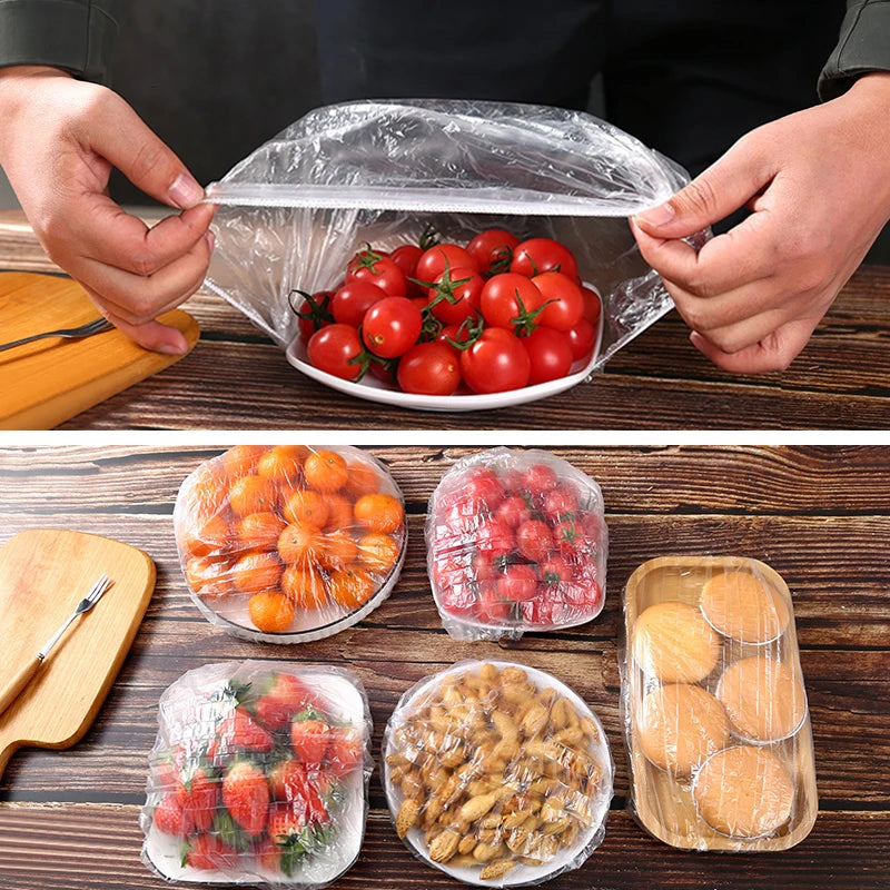 Elastic Food Storage Covers - Reusable Stretch Lids for Bowls & Plates, Durable Kitchen Food Saver Wraps