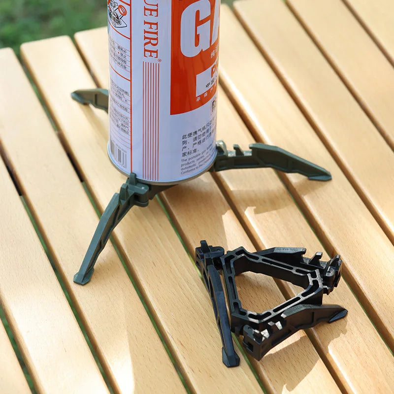 Universal Folding Gas Canister Tripod Stand - Portable Camping Stove Base Holder for Outdoor Gas Tank Support