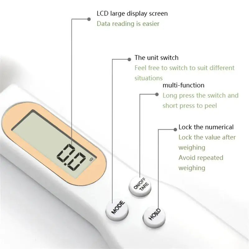 Electronic Measuring Spoon Scale – Digital Kitchen Scale for Cooking, Baking, Coffee, and Powder – Precise LCD Display Measuring Tool