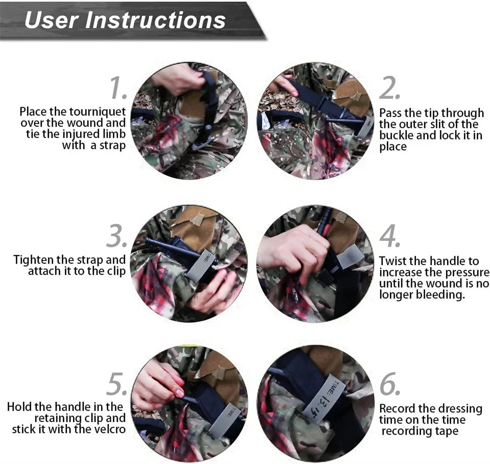 Tactical Combat Tourniquet - Military Grade Emergency Medical Equipment with Pen for First Aid & Outdoor Exploration