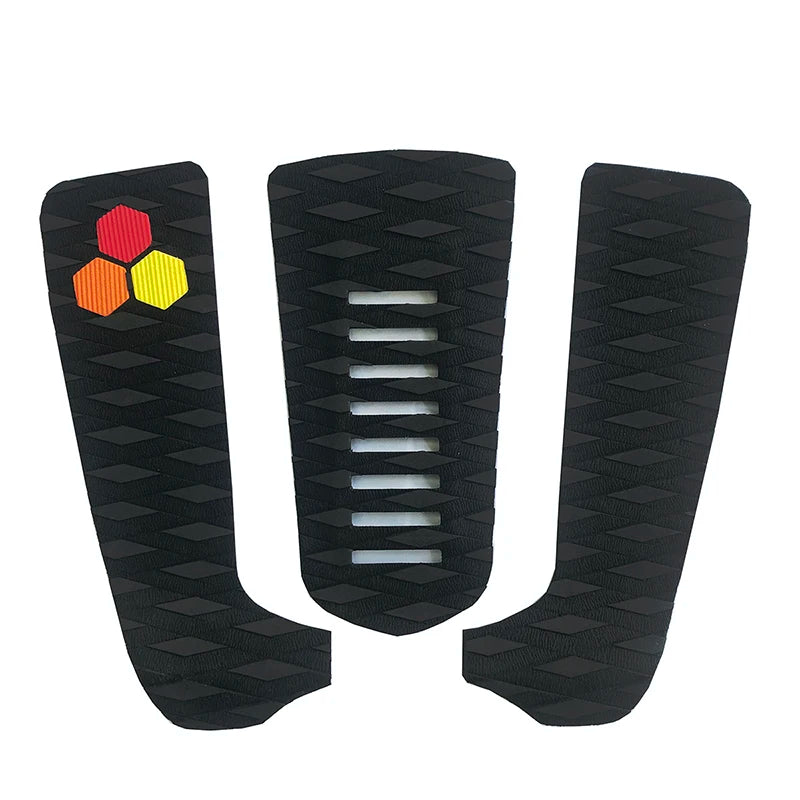 3-Piece EVA Foam Surfboard Traction Pad - Colorful Diamond Grip Deck Pad for Surf & SUP Boards - Non-Slip Trimmable Tail Pad with Strong Adhesive