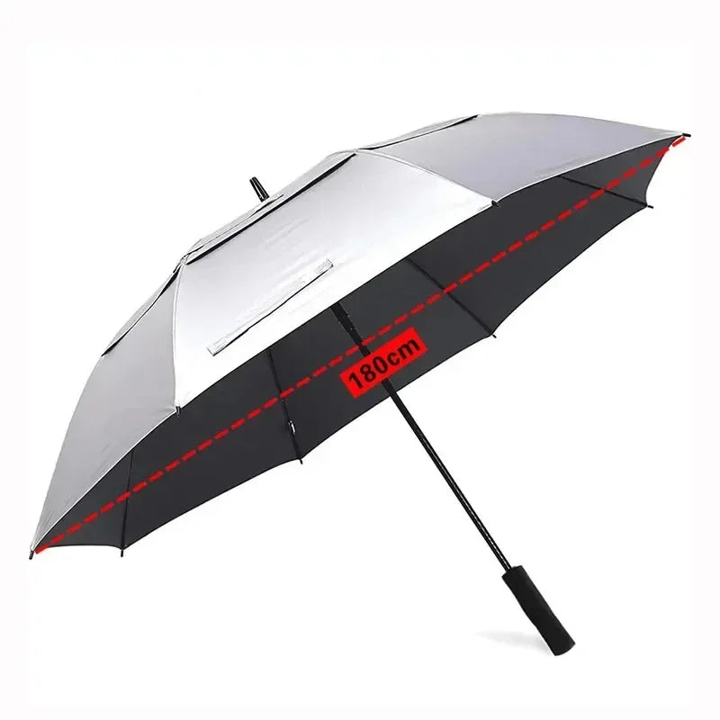 185CM Large Golf Umbrella Male Manual Long Handle Resistant UV Protection Parasol Shade Travel Beach Umbrella Windproof Strong