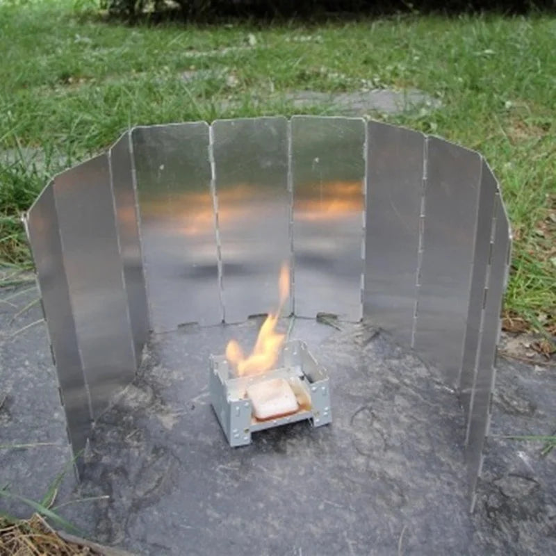 Aluminum Alloy Wind Shield Screen for Gas Stove - Windproof Camping Burner Guard (8/9/10/12/14/16 Plates) - Outdoor Picnic Cooking Accessory