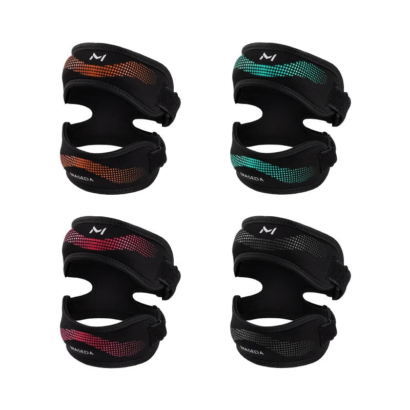 Upgraded Sports Knee Pads - Double Patella Straps, Anti-Slip Silicone, Adjustable & Shock-Absorbing