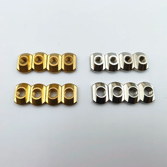 Brass Hydrofoil T-Nuts Kit (4pcs) - M8/M6 Track Mounting Hardware for All Water Sports Surfing Boards and Outdoor Hydrofoil Accessories