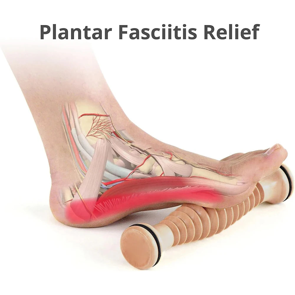 Wooden Foot Roller Massager - Body Back Massager for Plantar Fasciitis Relief, Stress Relief & Relaxation