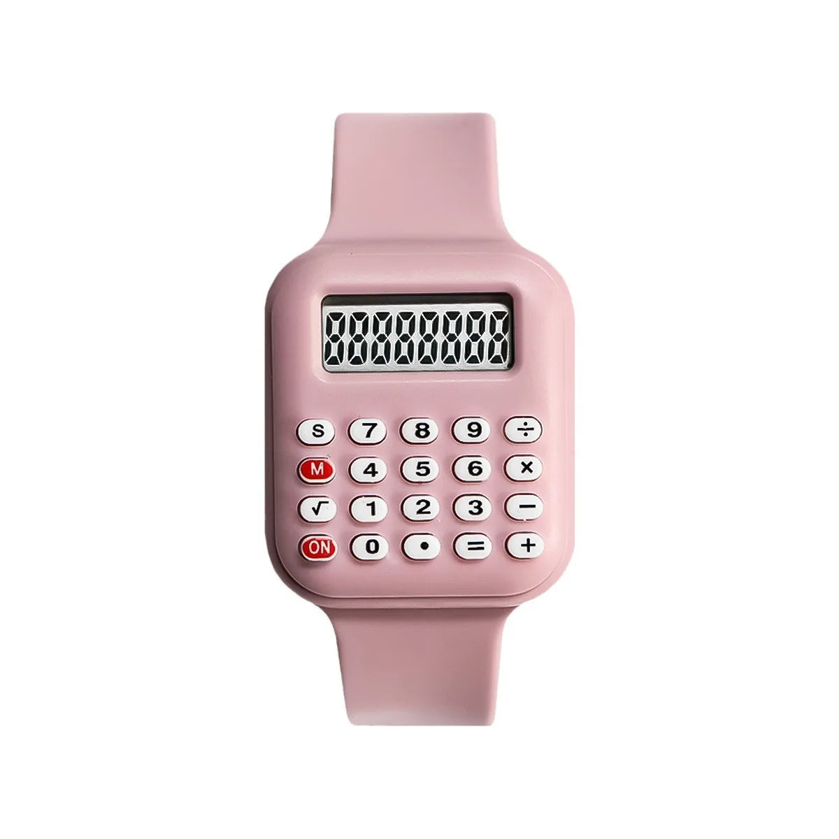 Kids Digital Calculator Watch – 2025 Rubber Strap with Time & Date Display for Girls & Students