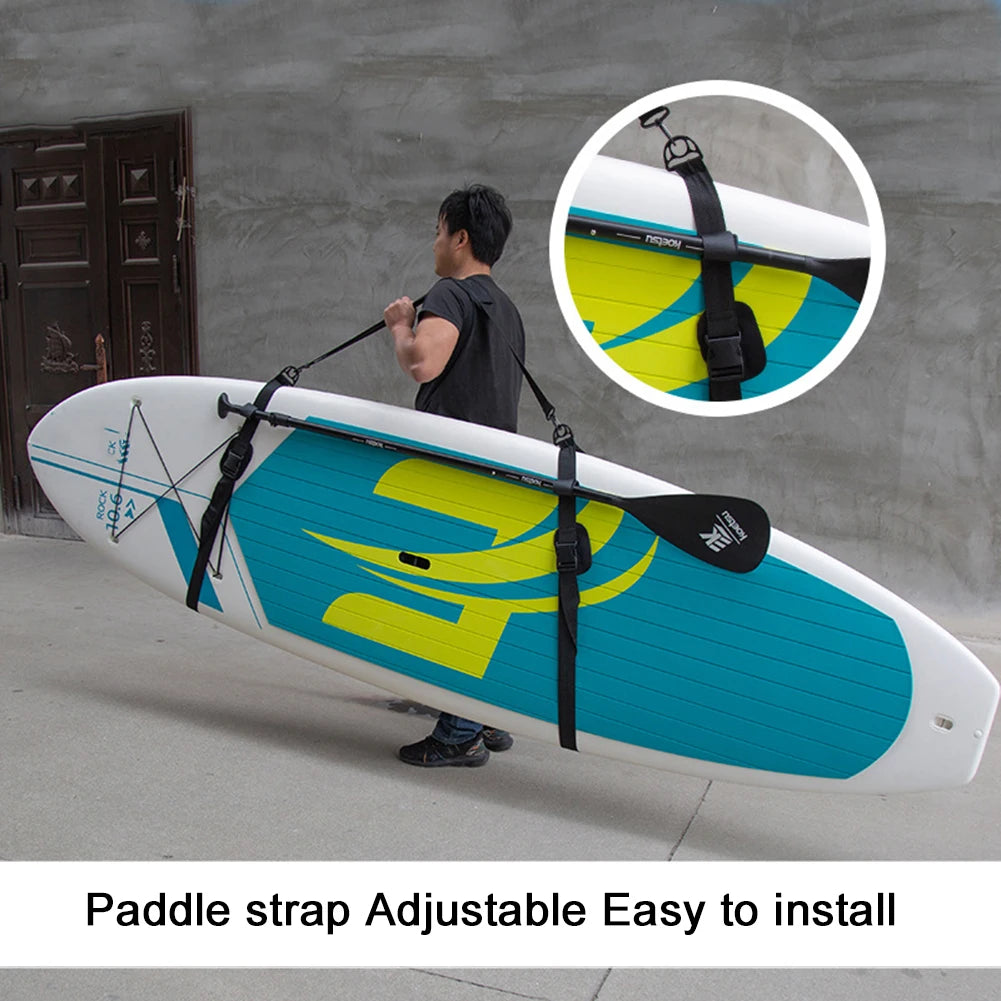 Adjustable Surfboard Shoulder Carry Strap - Stand Up Paddle Board Carrier Sling with Deck Bag