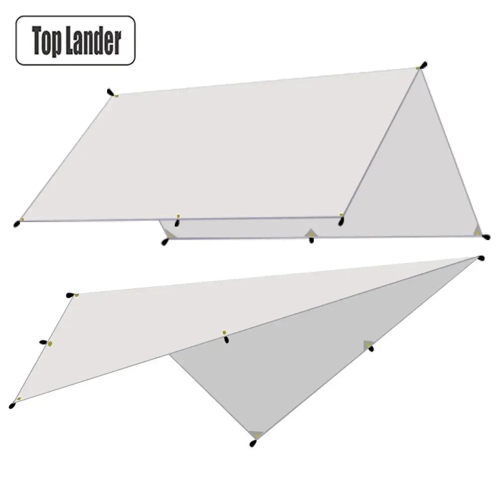 Waterproof Camping Tarp - 3500mm PU Coated 190T Polyester Sun Shelter with UV Protection - Multiple Sizes Available
