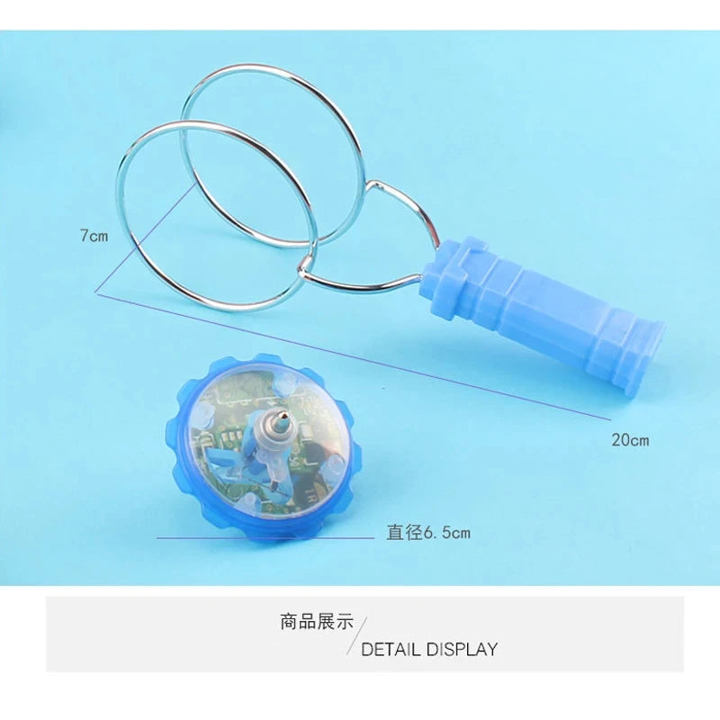 Magnetic LED Spinning Top - Hand-Cranked Luminous Gyroscope Toy with Colorful Orbit Lights for Kids