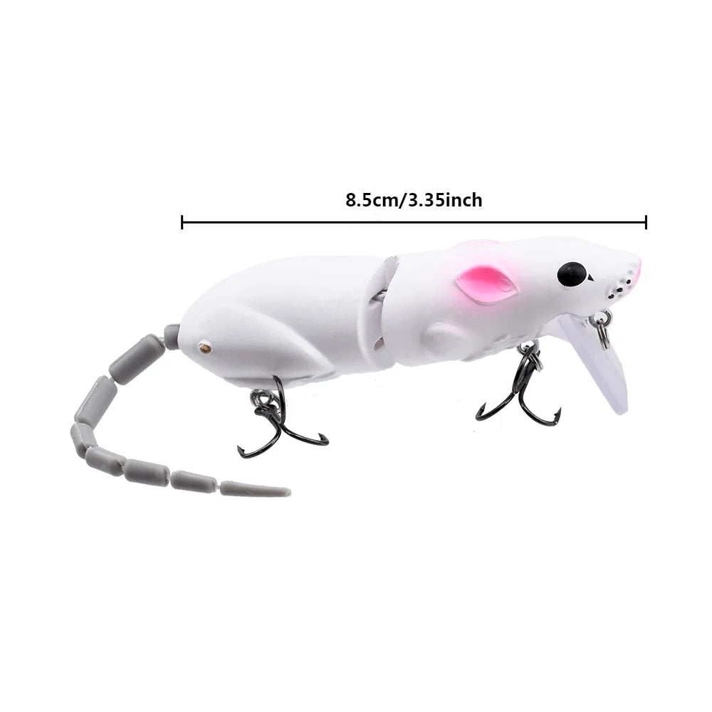 15.5CM Artificial Mouse Fishing Lure - Floating Swimbait for Pike, Bass & Rat - Plastic Minnow Tackle