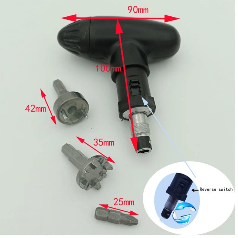 Professional Golf Spike Wrench - Black Ratcheting Remover Tool for Golf Shoe Spikes - Durable Adjustable Golf Accessory
