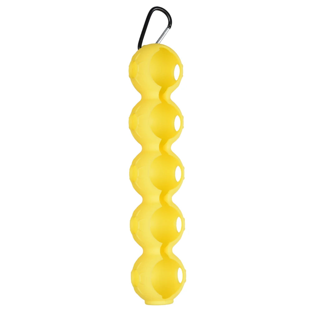 Portable Silicone Golf Ball Pouch - 5-Ball Capacity Carry Case with Hook - Essential Golf Accessories