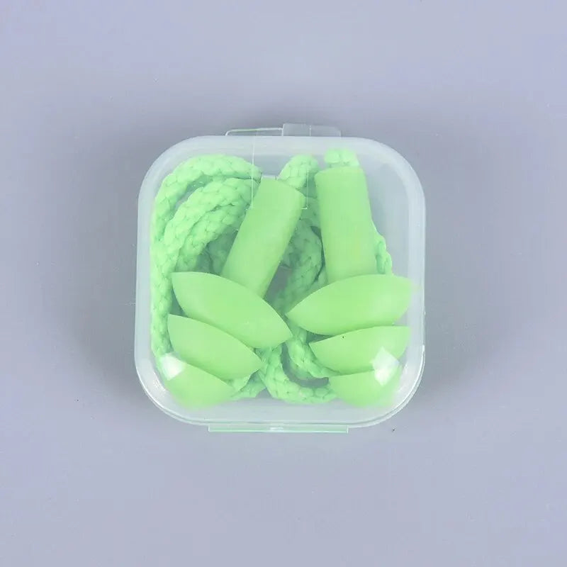 Silicone Swimming Earplugs with Rope - Noise Reduction Sleep Ear Plugs for Diving & Underwater Activities (1 Piece)