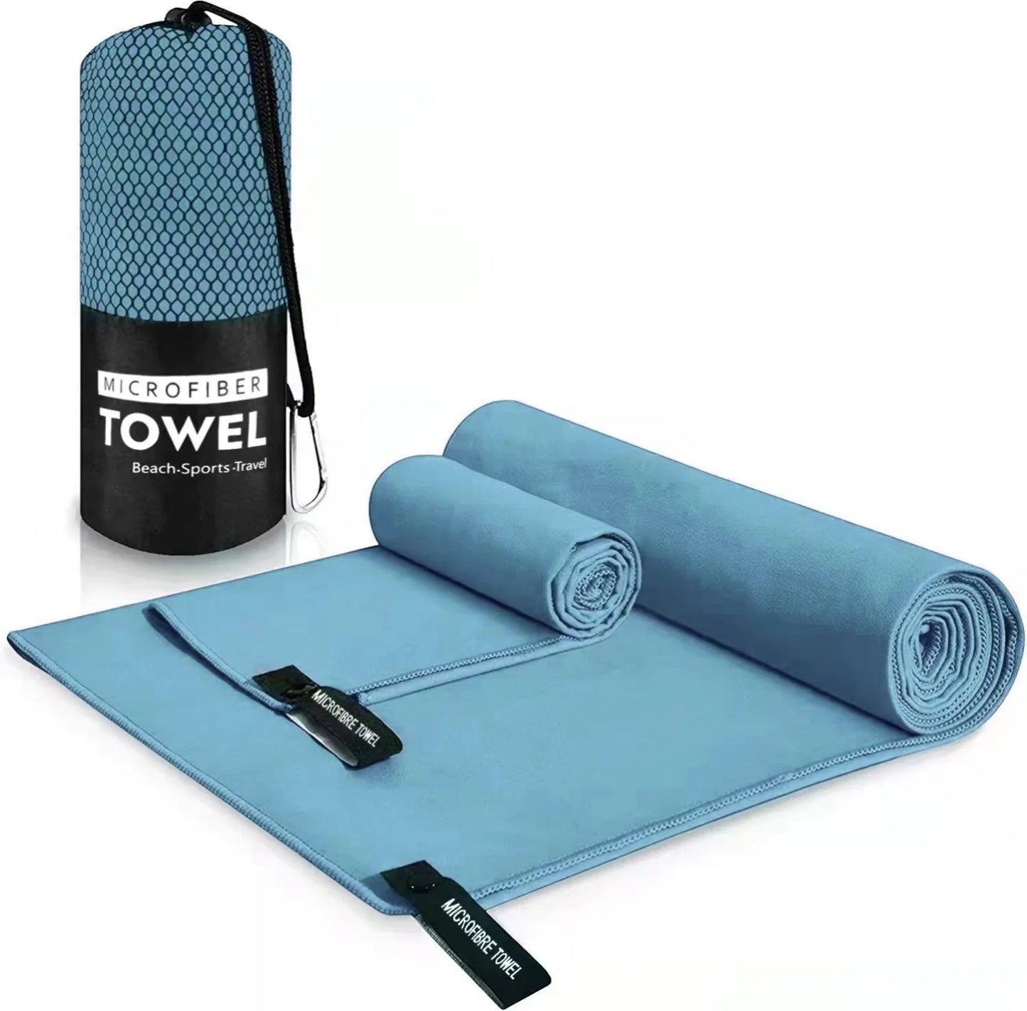 Ultralight Microfiber Sports Towel - Quick Dry Portable Beach Towel with Pocket for Swimming, Pool, Gym, Fitness & Yoga