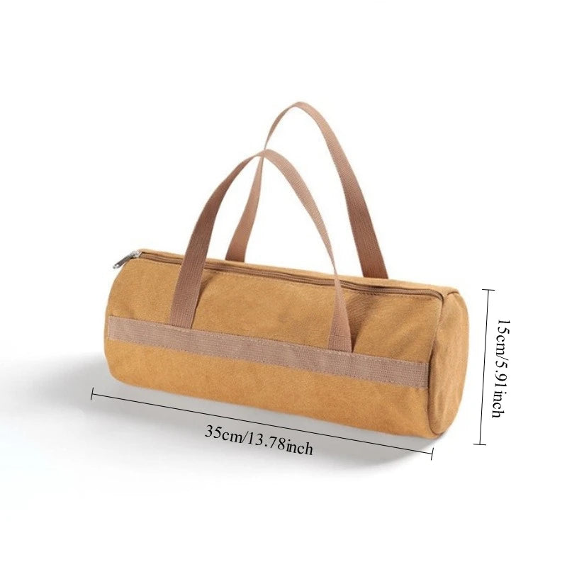 Large Capacity Cylindrical Tent Stake Storage Bag - Lightweight Camping Peg Organizer for Outdoor Adventures