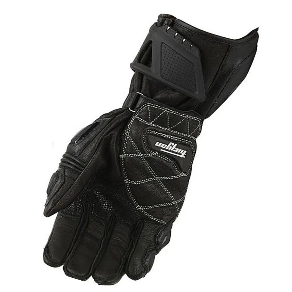 Men's Leather Motorcycle Gloves - Windproof Motocross Riding Gloves with Protective Equipment