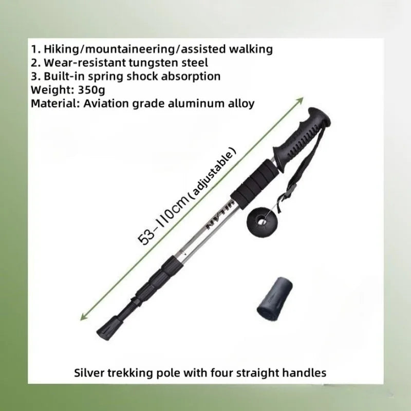 Adjustable Trekking Poles - Lightweight Collapsible Anti-Shock Hiking Sticks for Men and Women