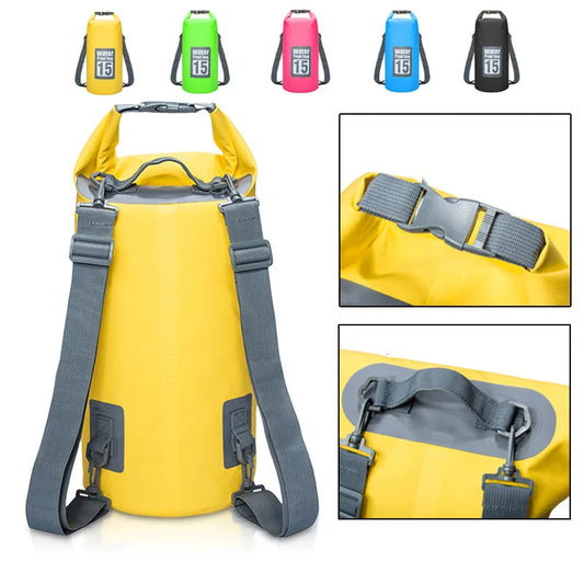 Waterproof Dry Bag Set - 5L/10L/15L/20L/30L PVC Storage Sacks for Kayaking, Canoeing, Rafting & Swimming Adventures