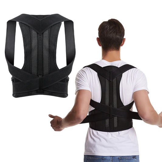 Adjustable Posture Corrector Back Brace - Lumbar Support Belt for Men & Women with Shoulder Support to Improve Scoliosis