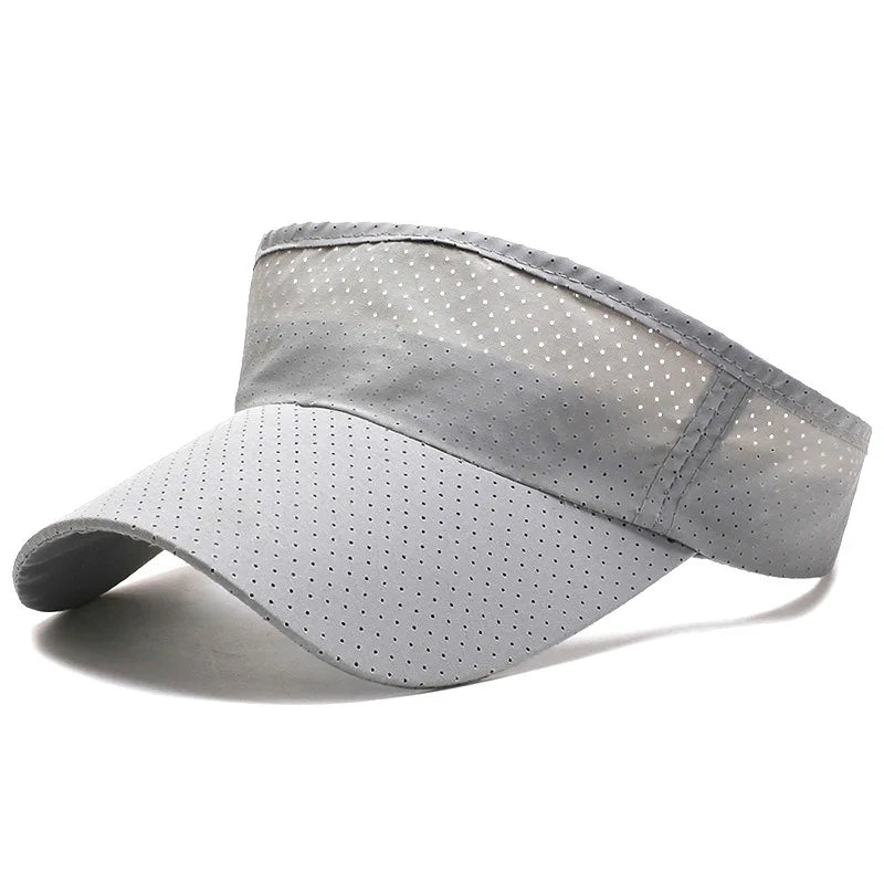 Adjustable UV Protection Visor Cap - Breathable Summer Sun Hat for Men & Women | Solid Color Sports Tennis Running Sunscreen Hat with Empty Top Design