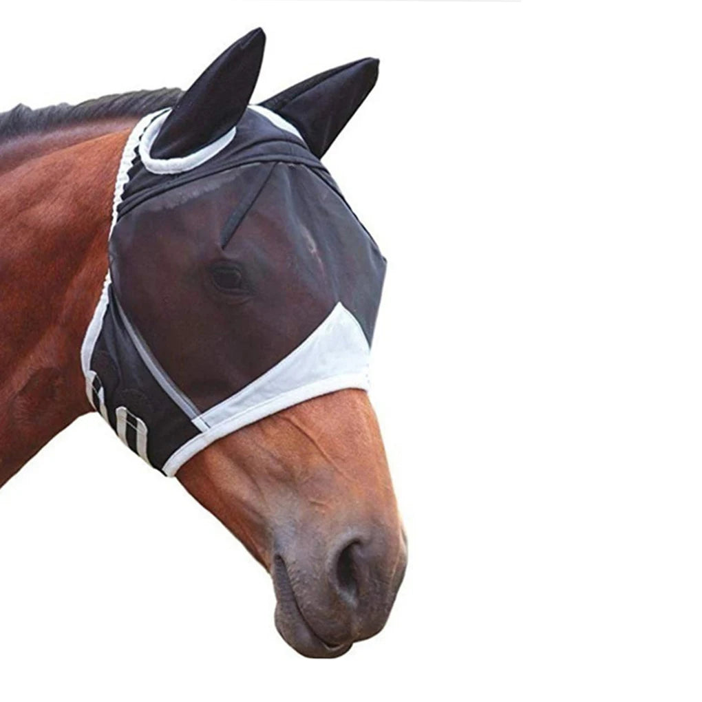 Blue Small Horse Fly Mask - Professional Grade Breathable & Adjustable Protection