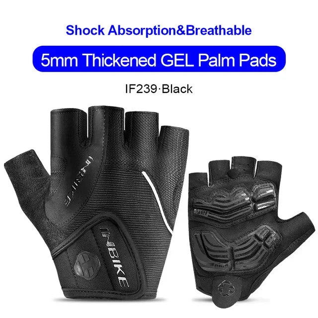Half-Finger Gel Cycling Gloves - Shockproof Padded Sport Gloves for Men & Women