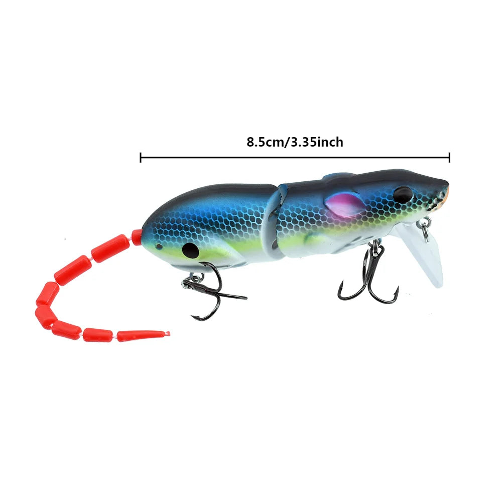15.5CM Artificial Mouse Fishing Lure - Floating Swimbait for Pike, Bass & Rat - Plastic Minnow Tackle
