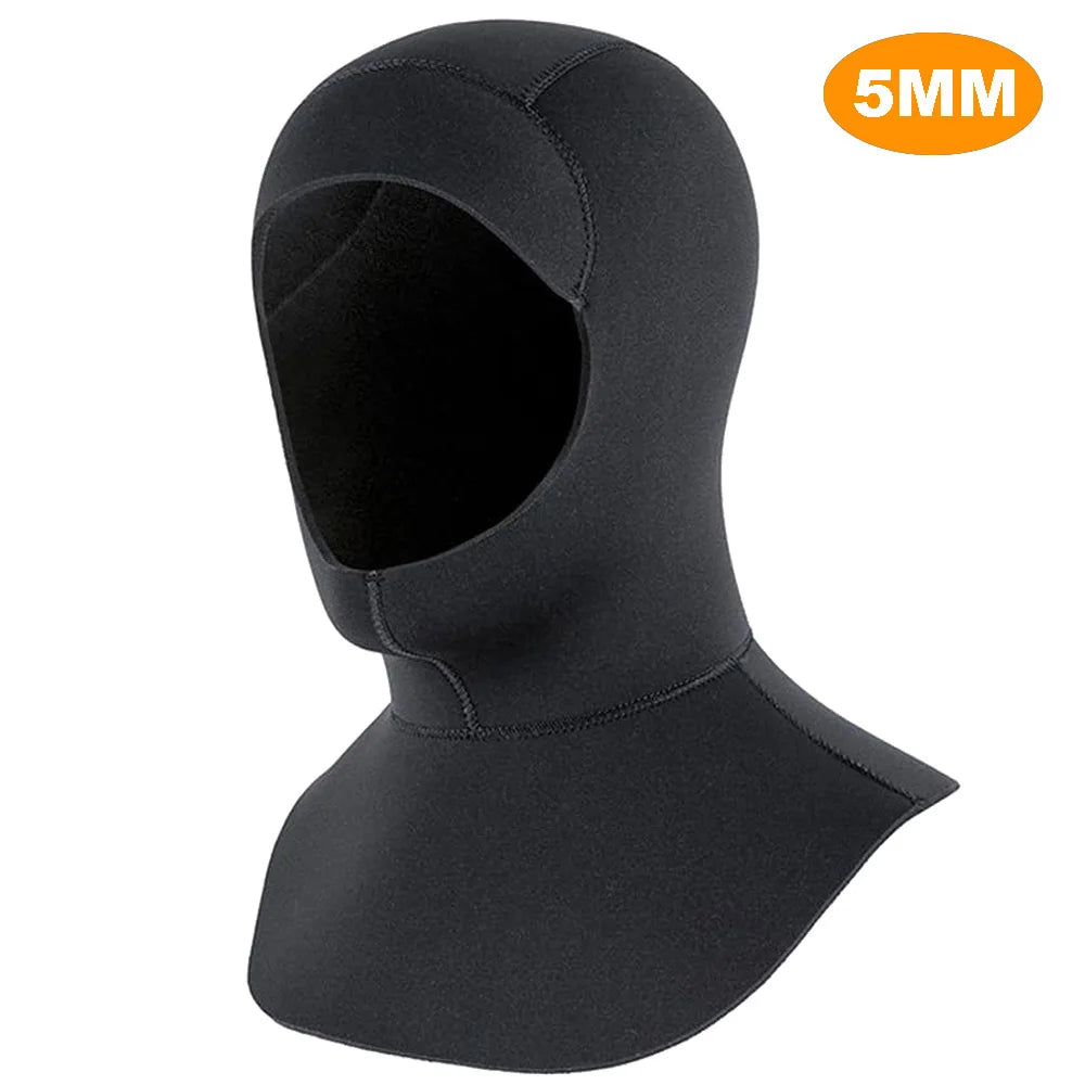 3mm/5mm Thermal Neoprene Diving Hood - Stretchy Wetsuit Cap for Men & Women Cold Water Scuba, Snorkeling & Surfing