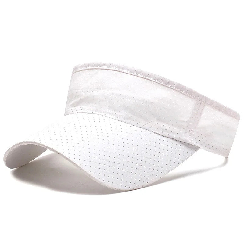 Adjustable UV Protection Visor Cap - Breathable Summer Sun Hat for Men & Women | Solid Color Sports Tennis Running Sunscreen Hat with Empty Top Design