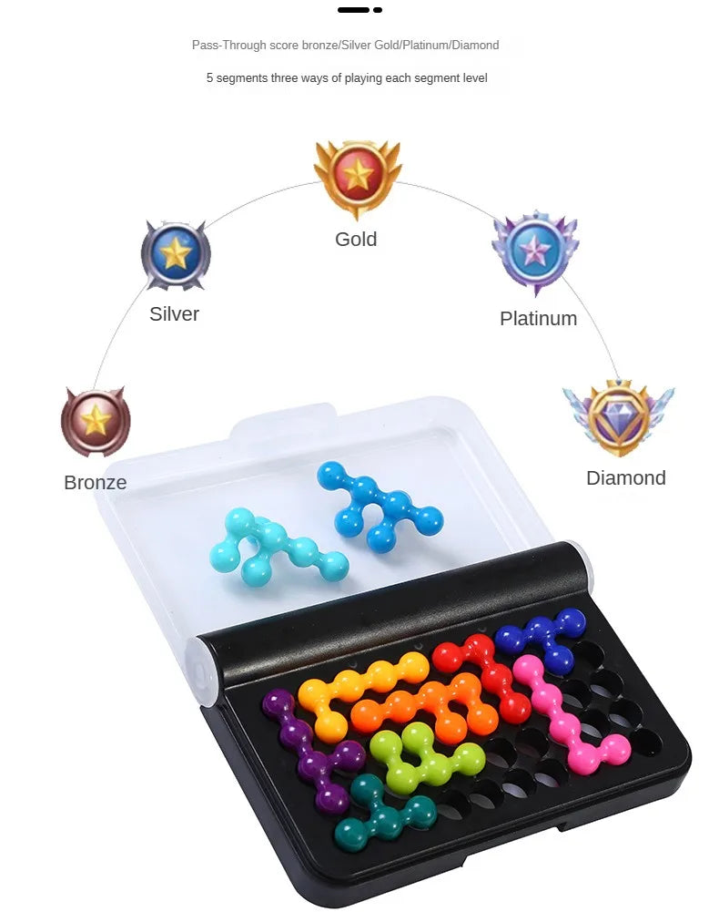 120 Challenges IQ 3D Puzzle Board Game - Classic Pyramid Plate Pearl Logical Mind for Children - Montessori Toys Gifts