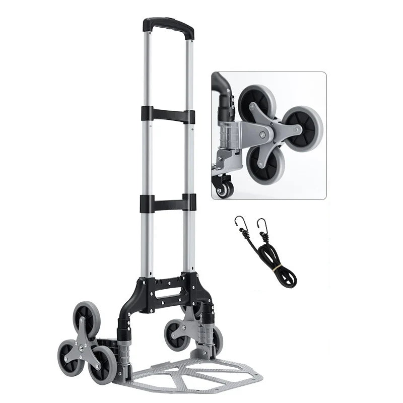 GIANXI Aluminum Alloy Folding Shopping Cart - Lightweight Stair Climbing Grocery Trolley