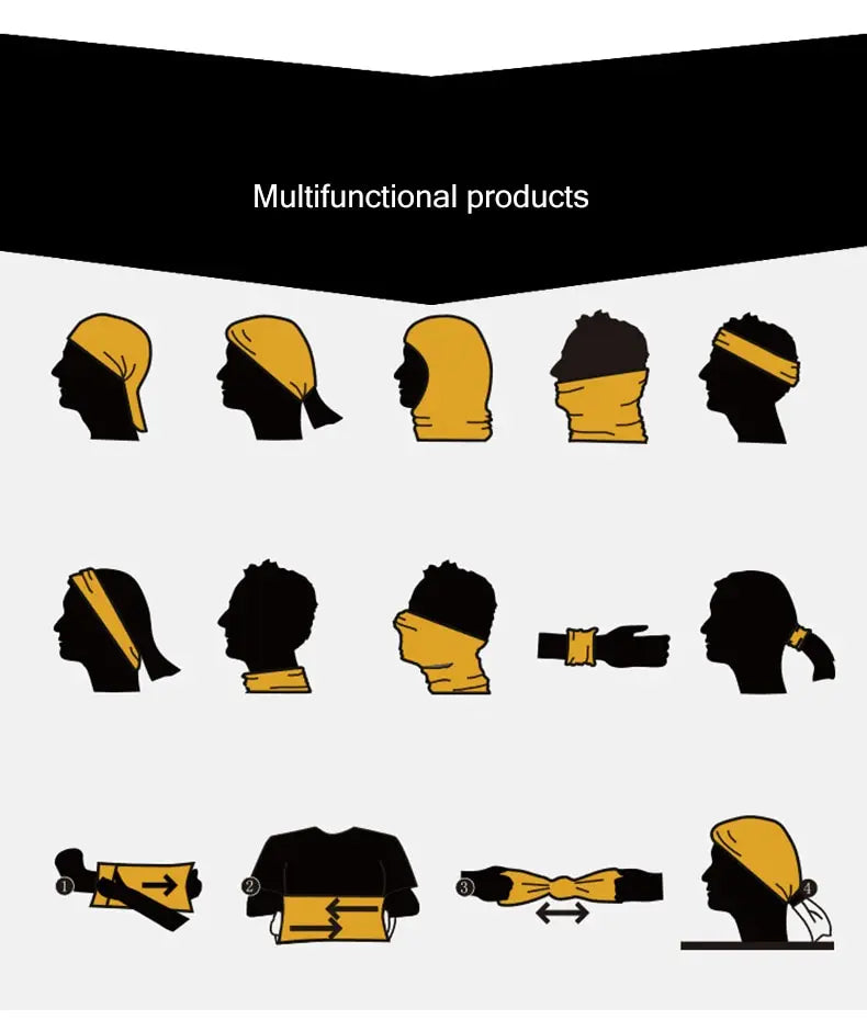 Multifunctional Outdoor Face Mask - Seamless Balaclava Neck Warmer for Cycling, Motorcycle, Fishing - Windproof & Sun Protection Bandana Buff