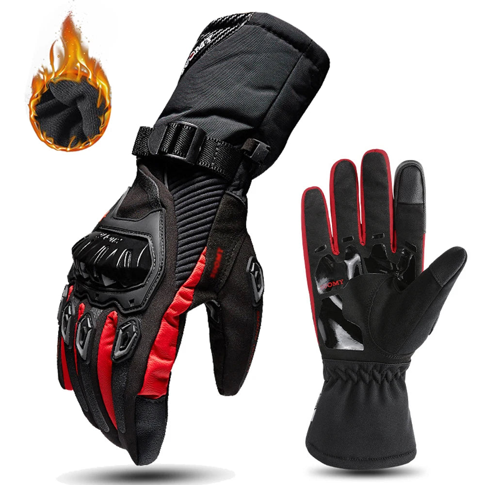 Winter Motorcycle Gloves - Windproof Waterproof Touch Screen Motocross Riding Gloves for Men