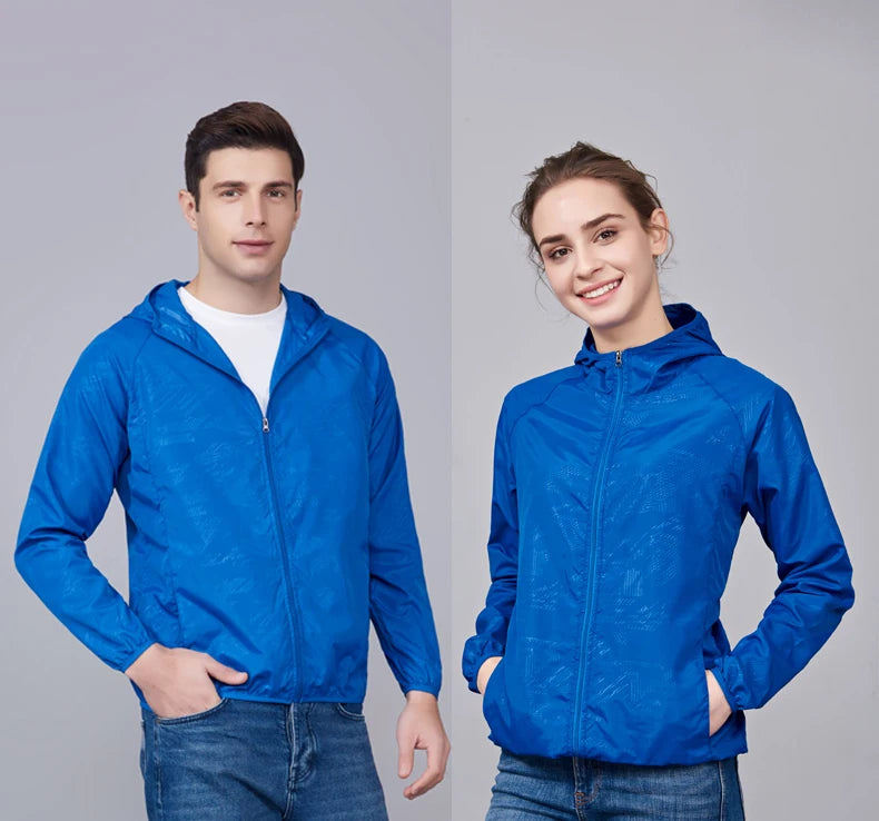 Unisex Waterproof Hiking Jacket - Sun Protection Windbreaker for Outdoor Camping & Climbing