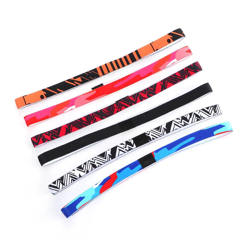 Candy Color Yoga Hair Bands - 6 Pack Non-Slip Sports Headbands for Running & Football