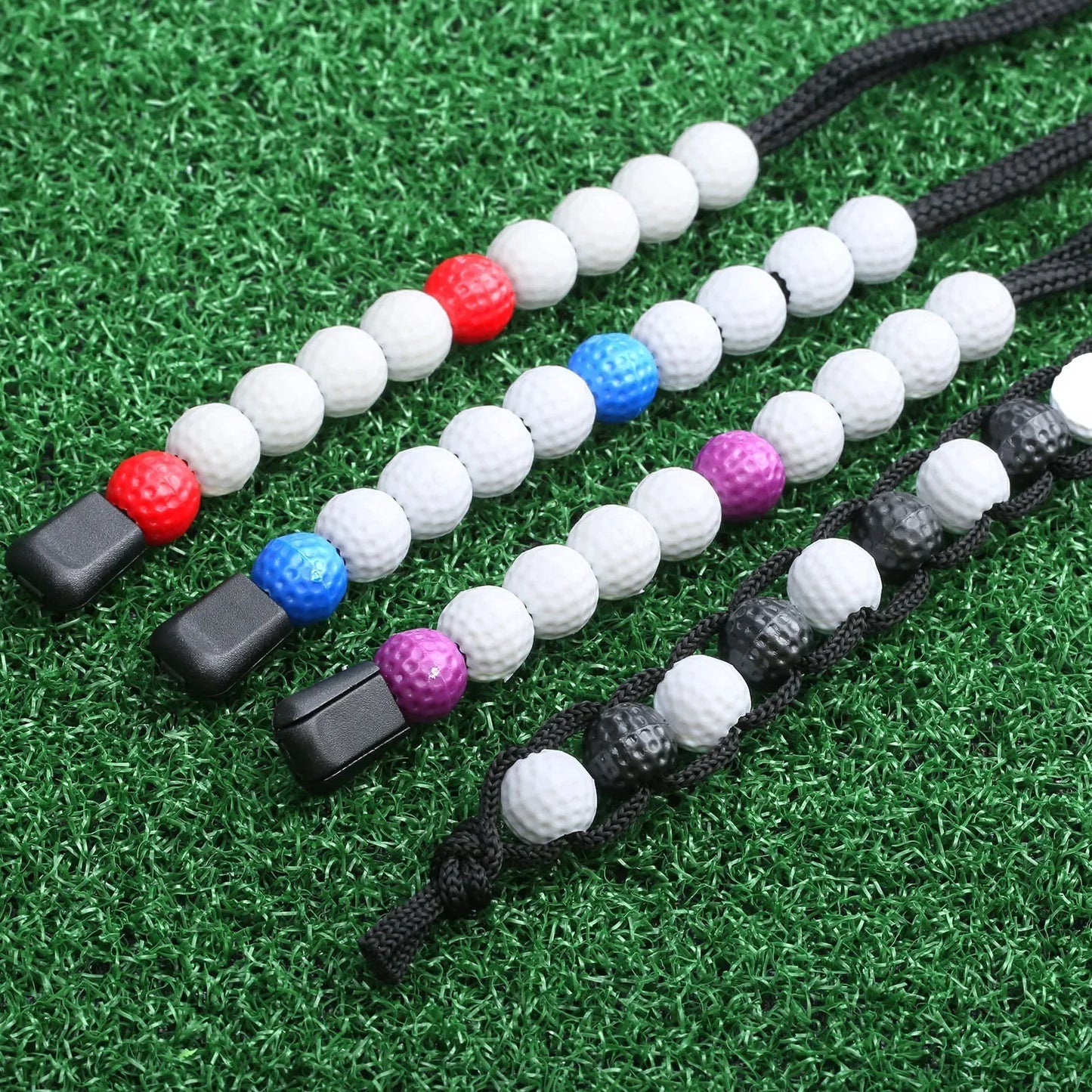 Golf Score Counter - Nylon Braid Stroke Tracker with Plastic Ball Beads for Putt Counting and Training