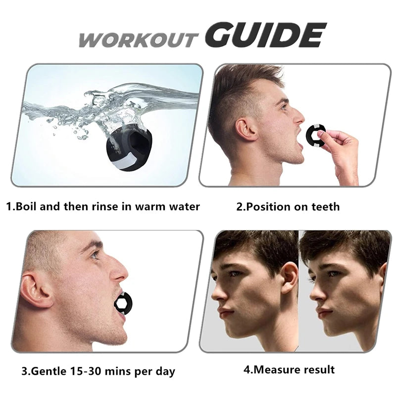3 Pieces Set Food-Grade Silica Gel Jaw Exerciser with Lanyards for Jawline Training and Masseter Training