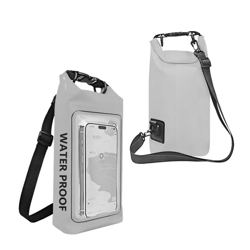 Waterproof PVC Outdoor Dry Bag - 5L & 2L Capacity - Multi-Sport Floating Bag for Swimming, Diving, Kayaking, Rafting & Beach Activities - Crossbody Shoulder Travel Bag for Surfing