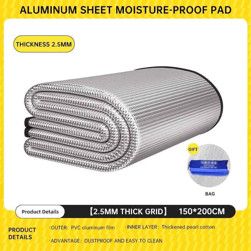 Waterproof Camping Mat - Double-Sided Aluminum Film Beach Blanket for Outdoor Picnic, Tent Floor & Portable Moisture-Proof Pad