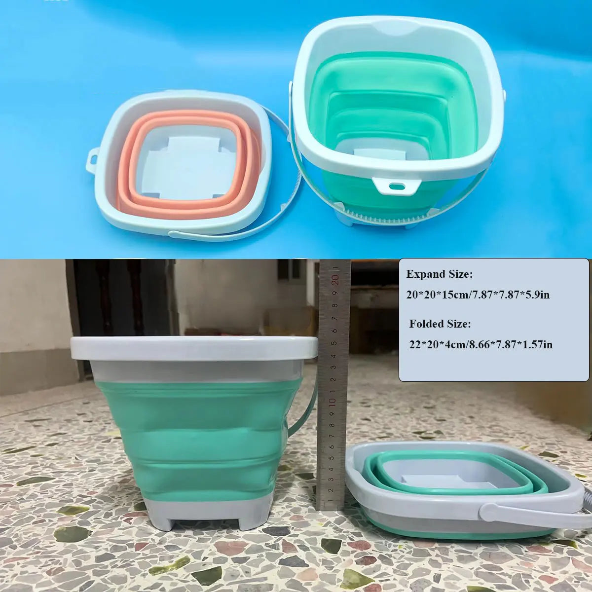 Children's Beach Sand & Water Play Set - 11 Piece Collapsible Bucket Kit with Summer Outdoor Toys for Kids Sandbox Games (Random Color Selection)