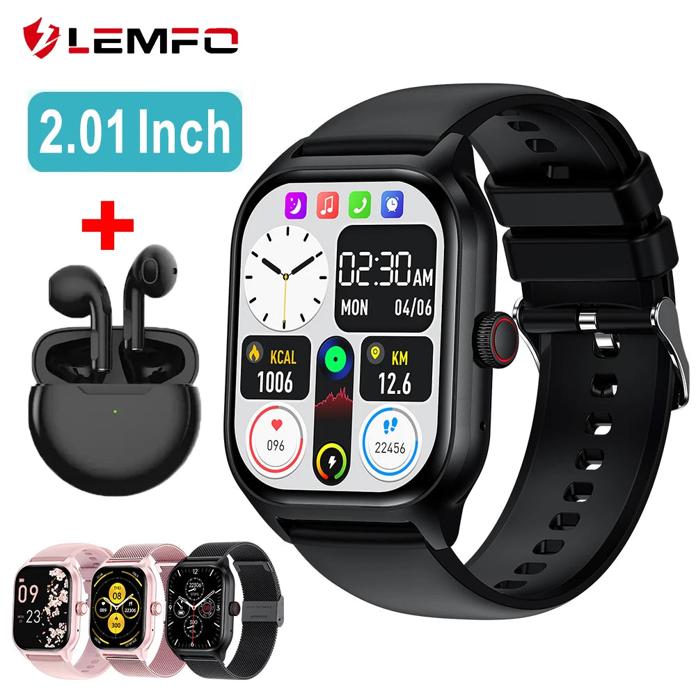 LEMFO LT10 Smart Watch (2024) - Android Bluetooth Smartwatch with Touch Dial, Music Control & Fitness Tracking for Sports